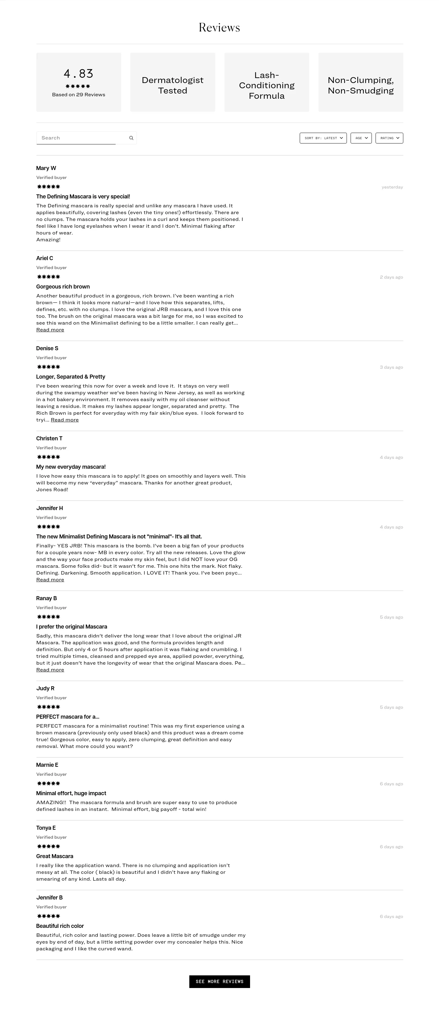jonesroadbeauty.com Reviews section