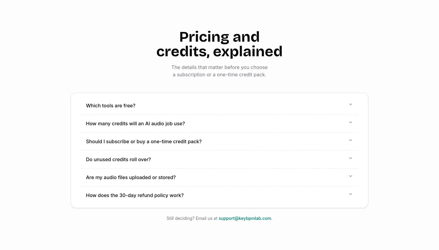 keybpmlab.com FAQ section