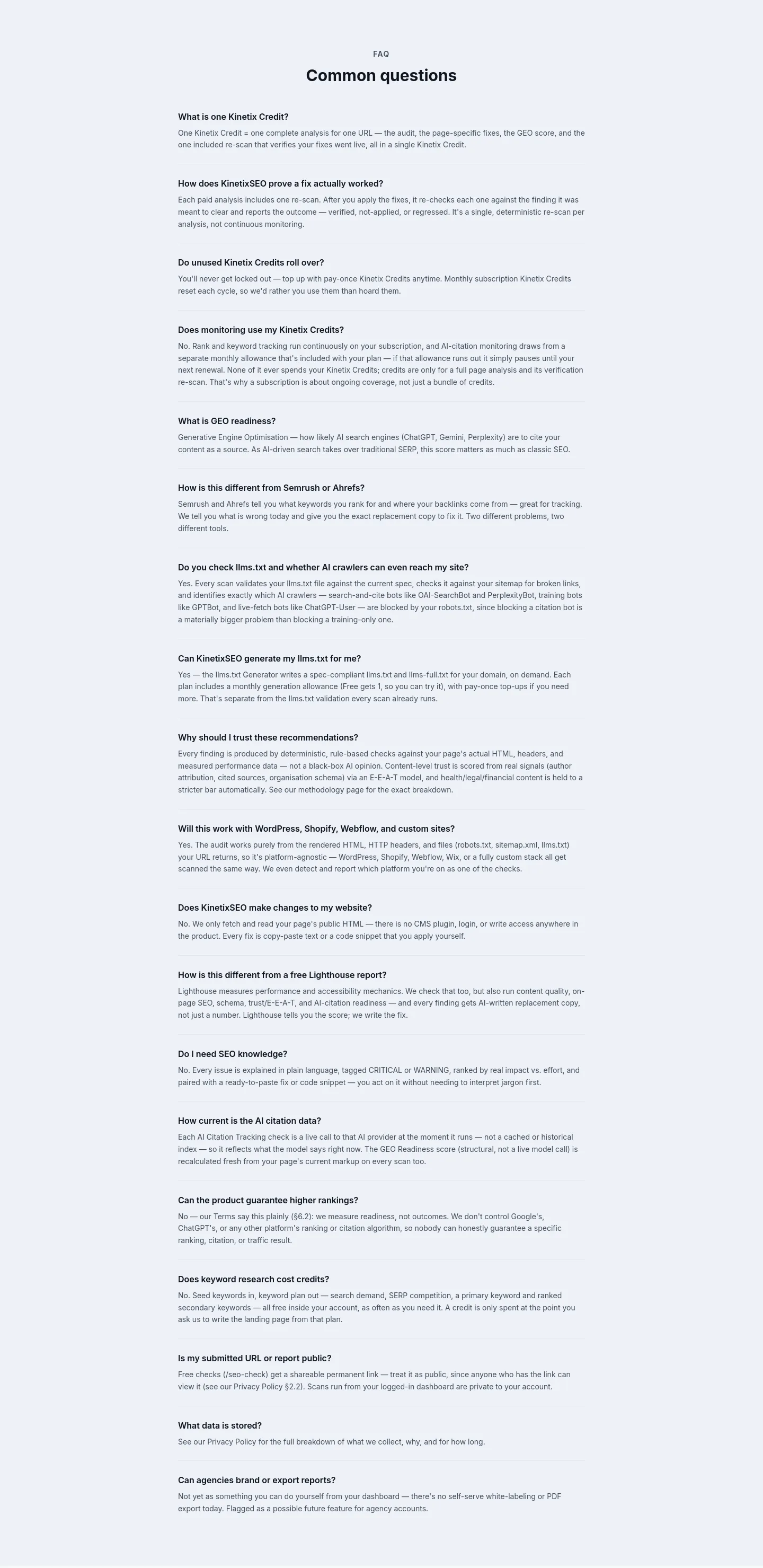 kinetixseo.com — FAQ