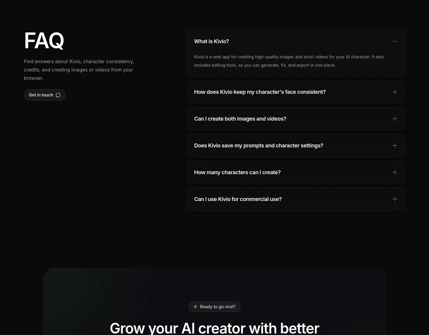 kivio.app — FAQ