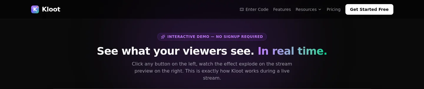 kloot.gg Hero section