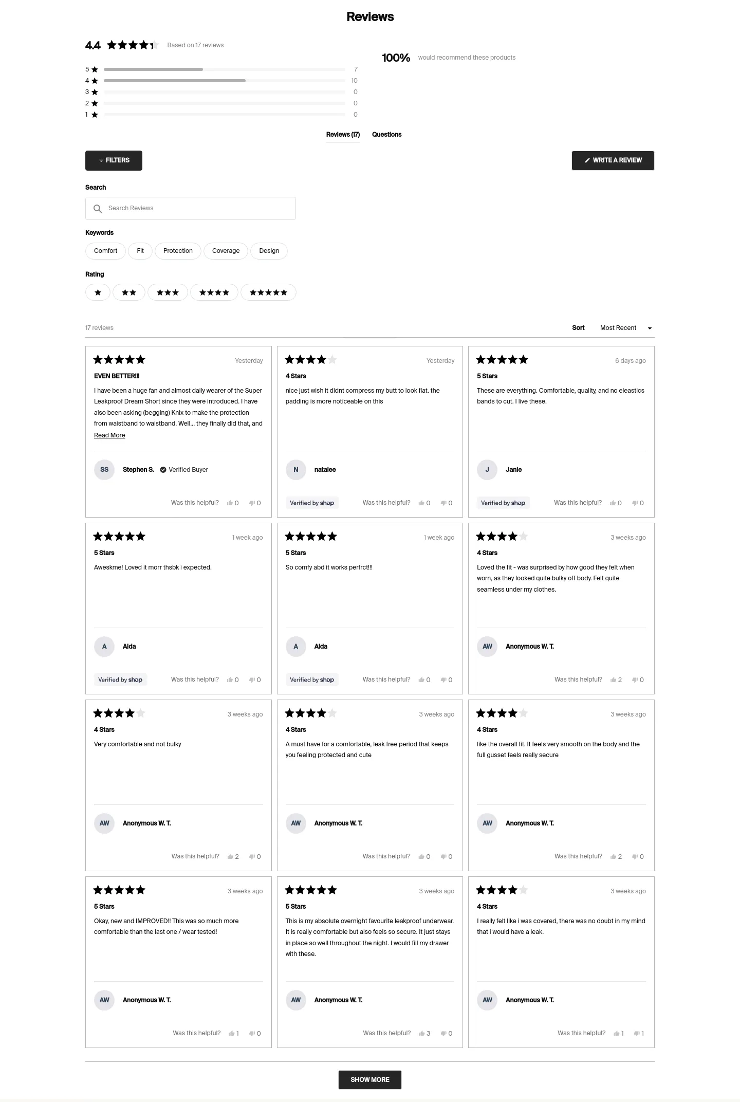 knix.com Reviews section