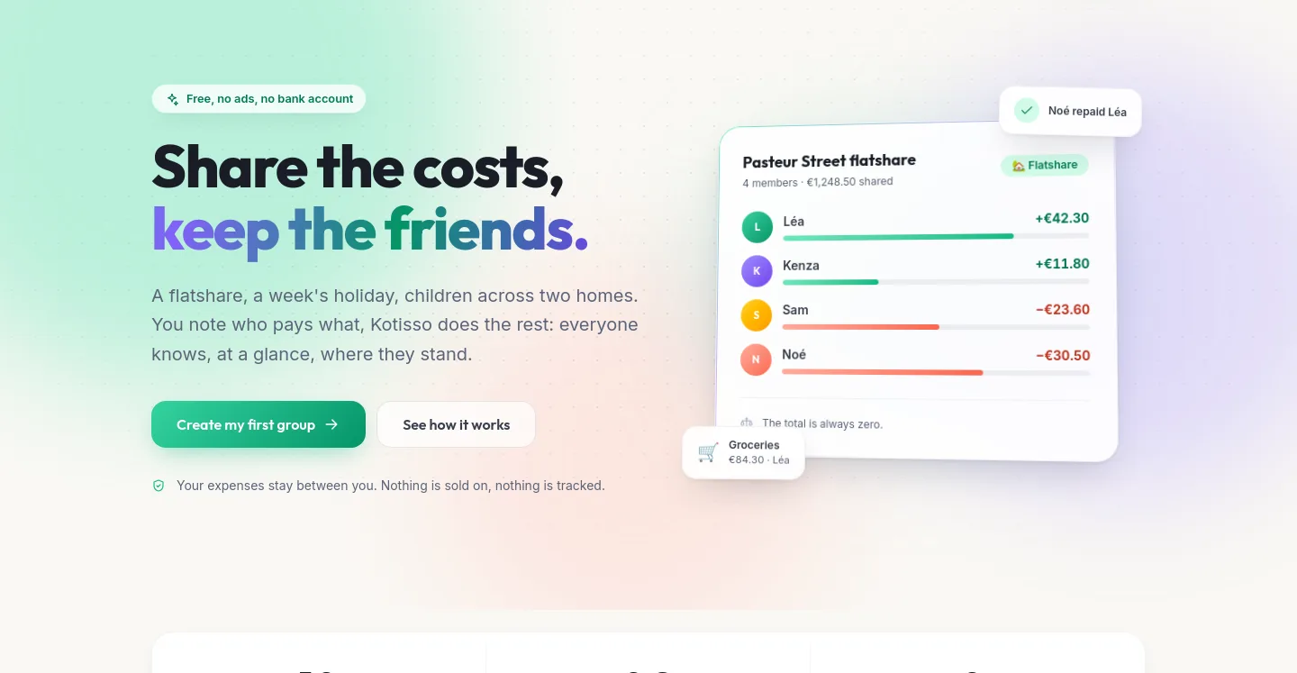 kotisso.com — a real Hero section
