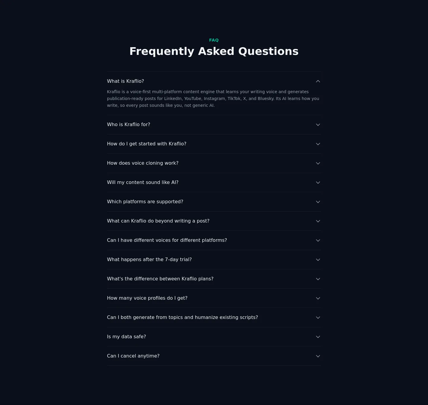 kraflio.com — FAQ