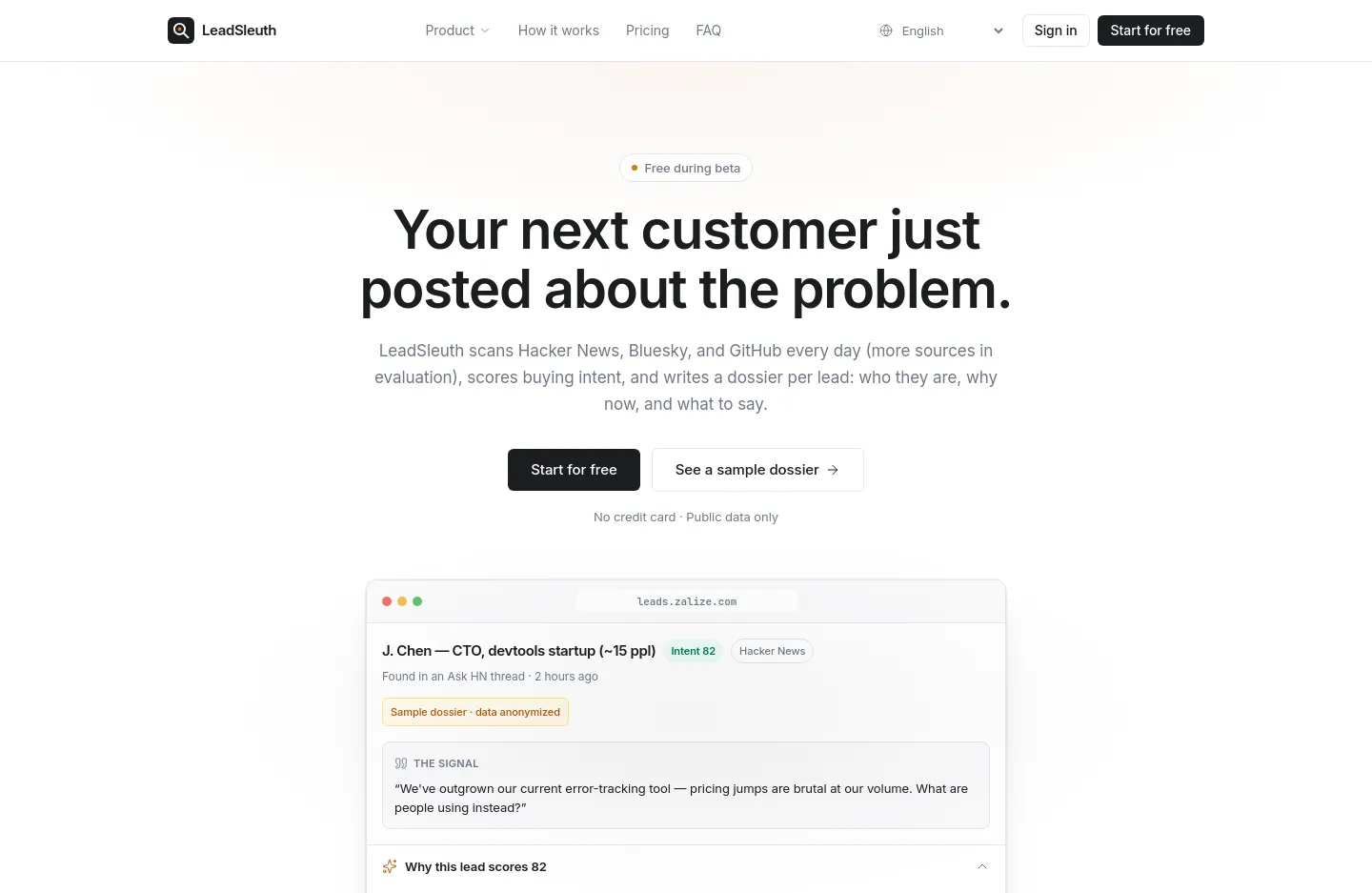 leads.zalize.com — Hero + Logo Wall + Pricing + FAQ
