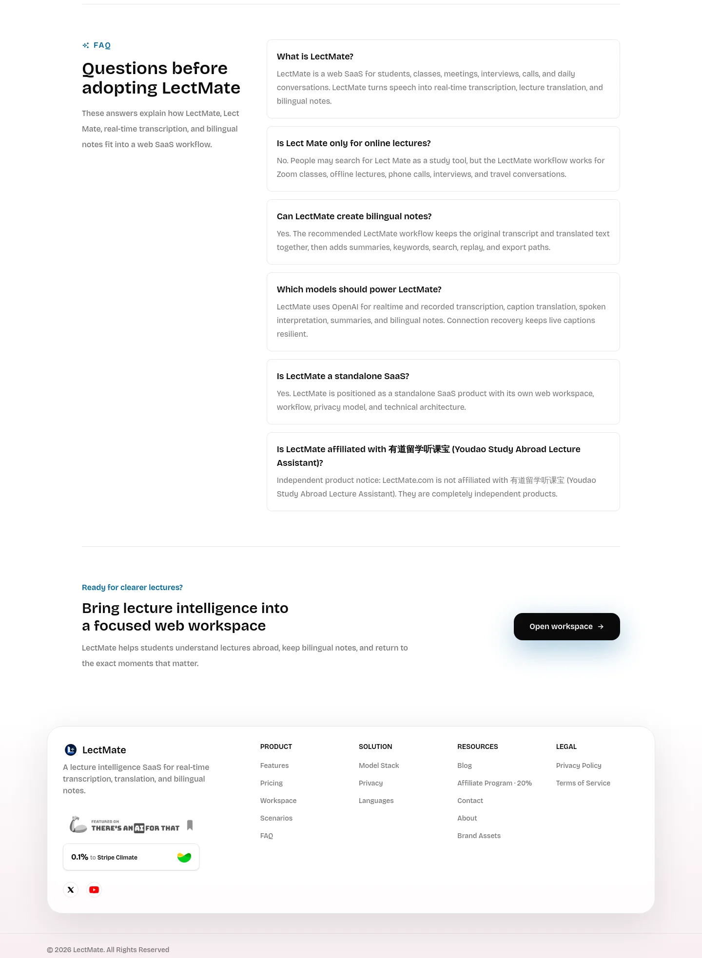 lectmate.com — FAQ