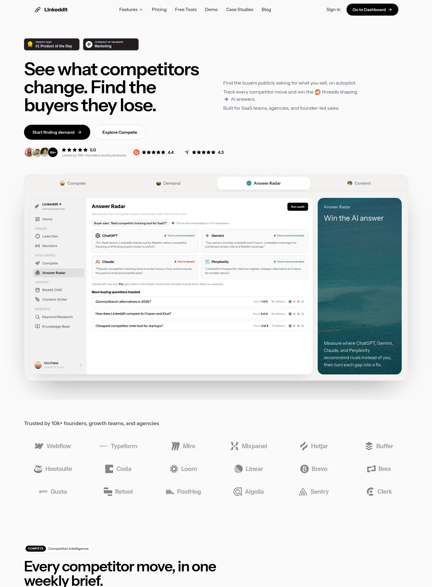linkeddit.com Hero section