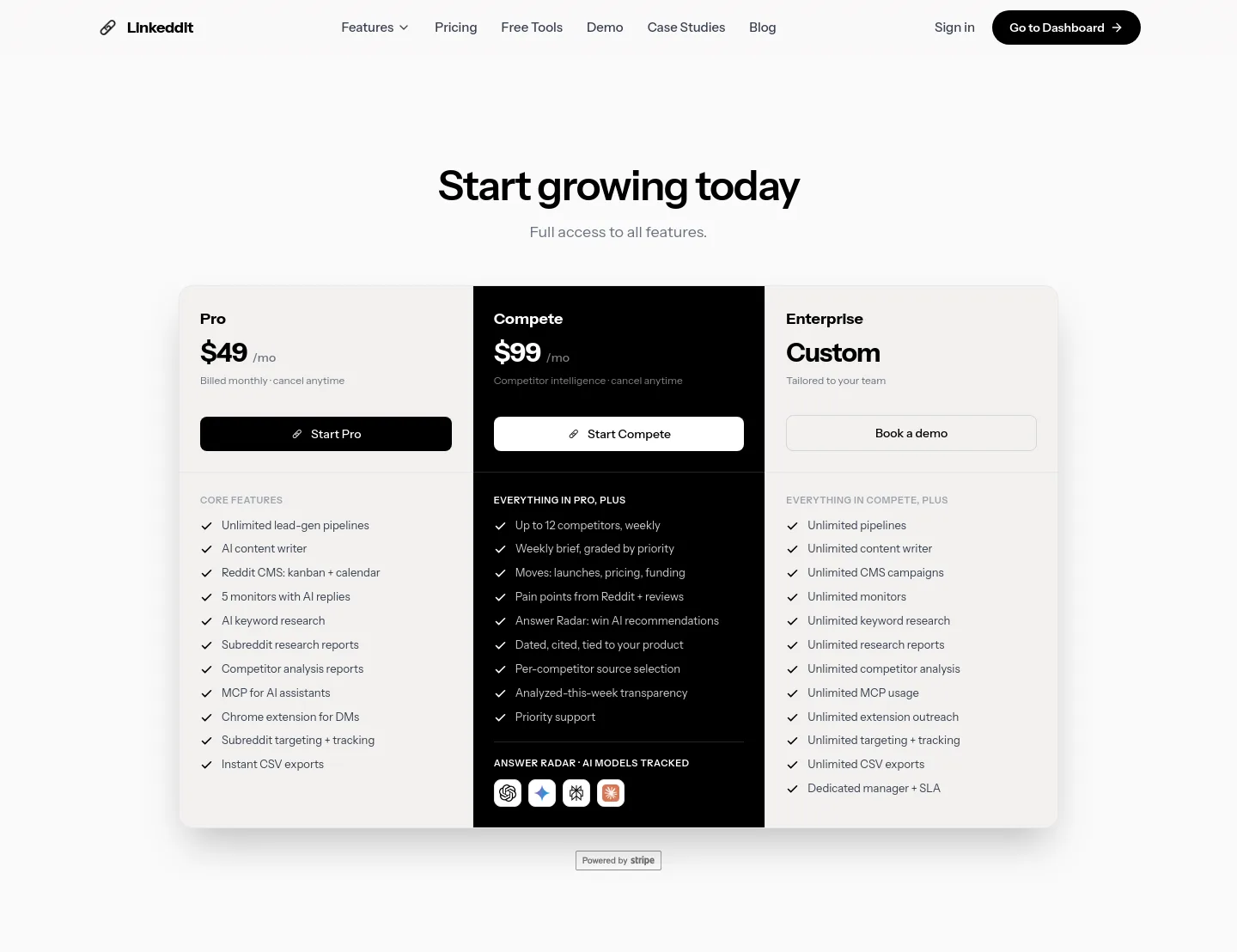 linkeddit.com Hero section