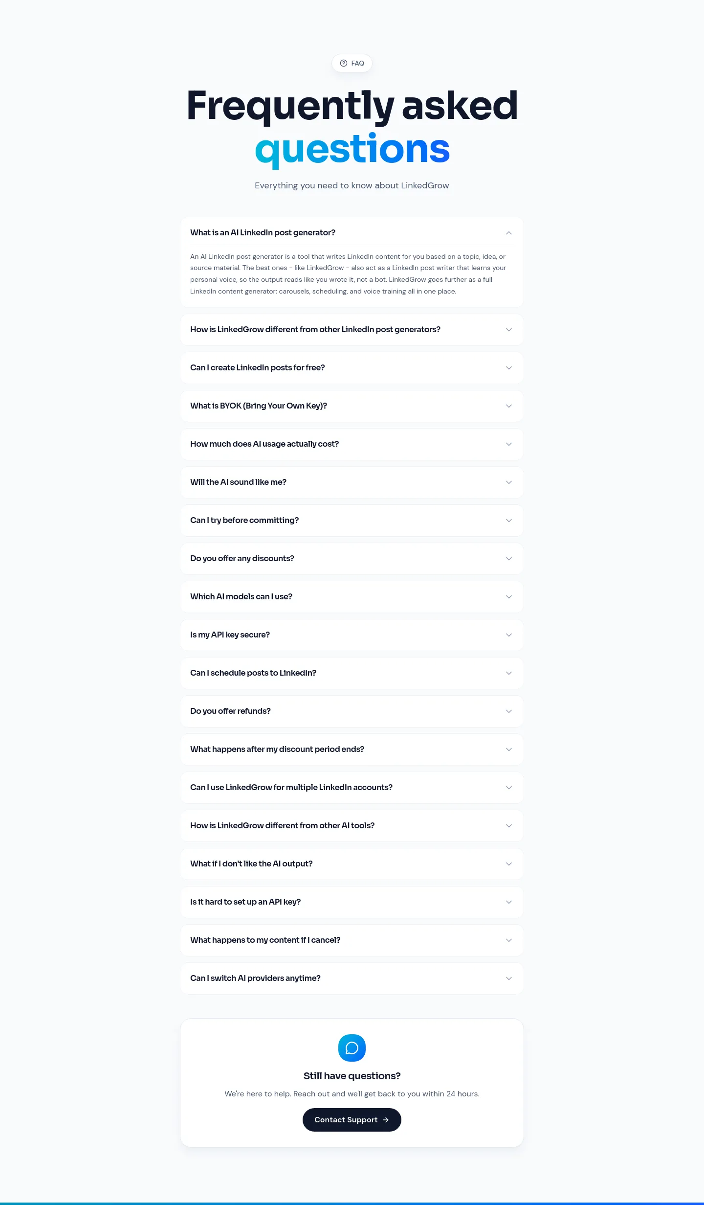linkedgrow.ai — FAQ