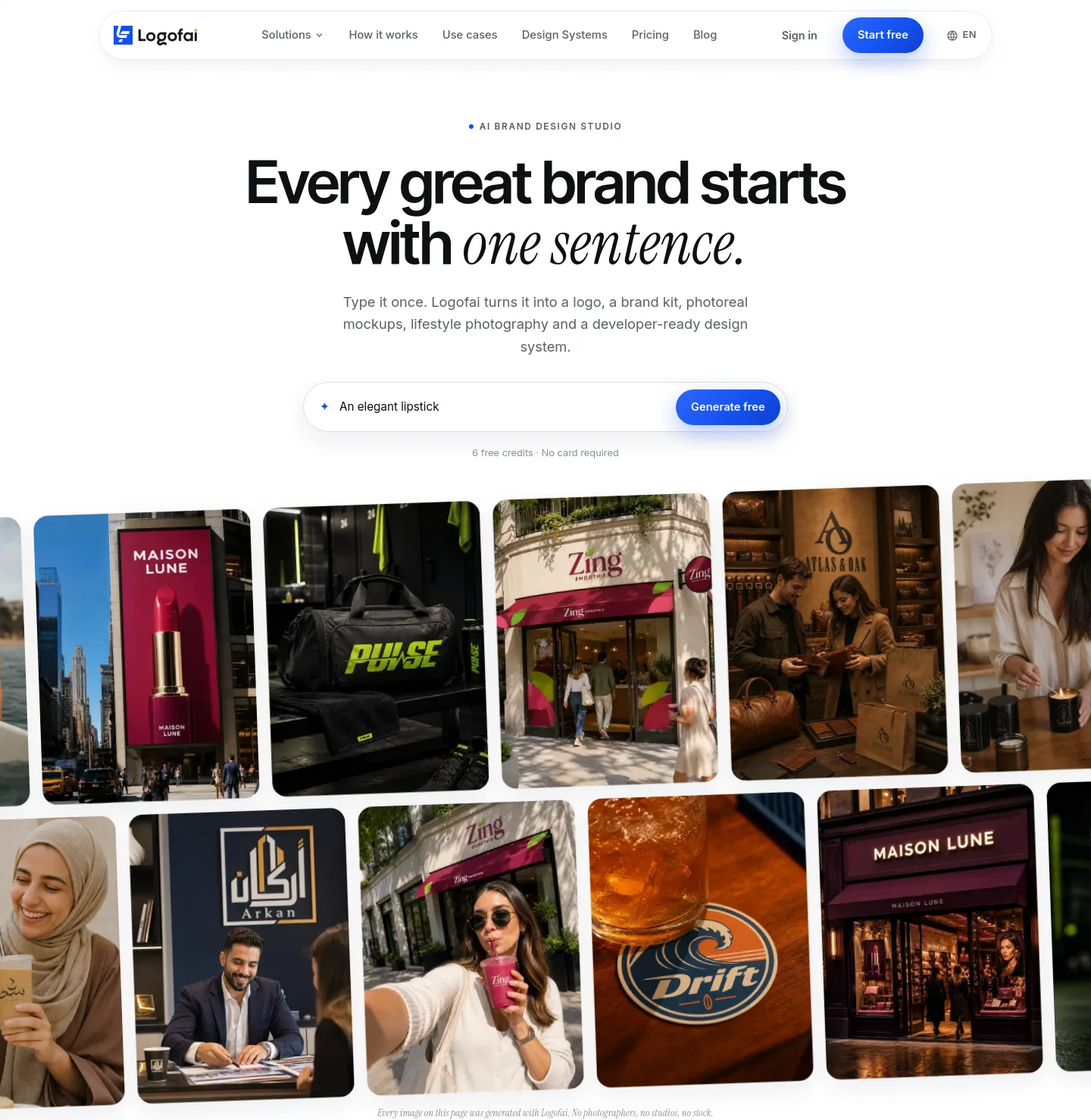 logofai.com — a real Hero section