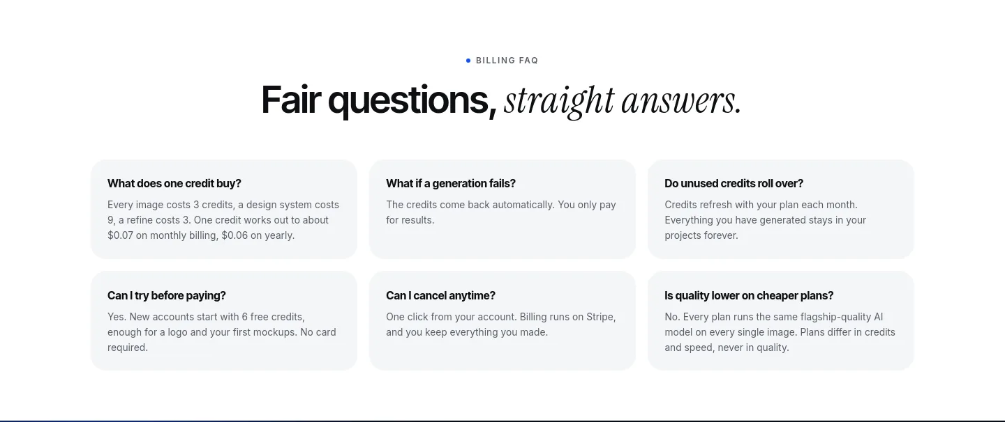 logofai.com FAQ section