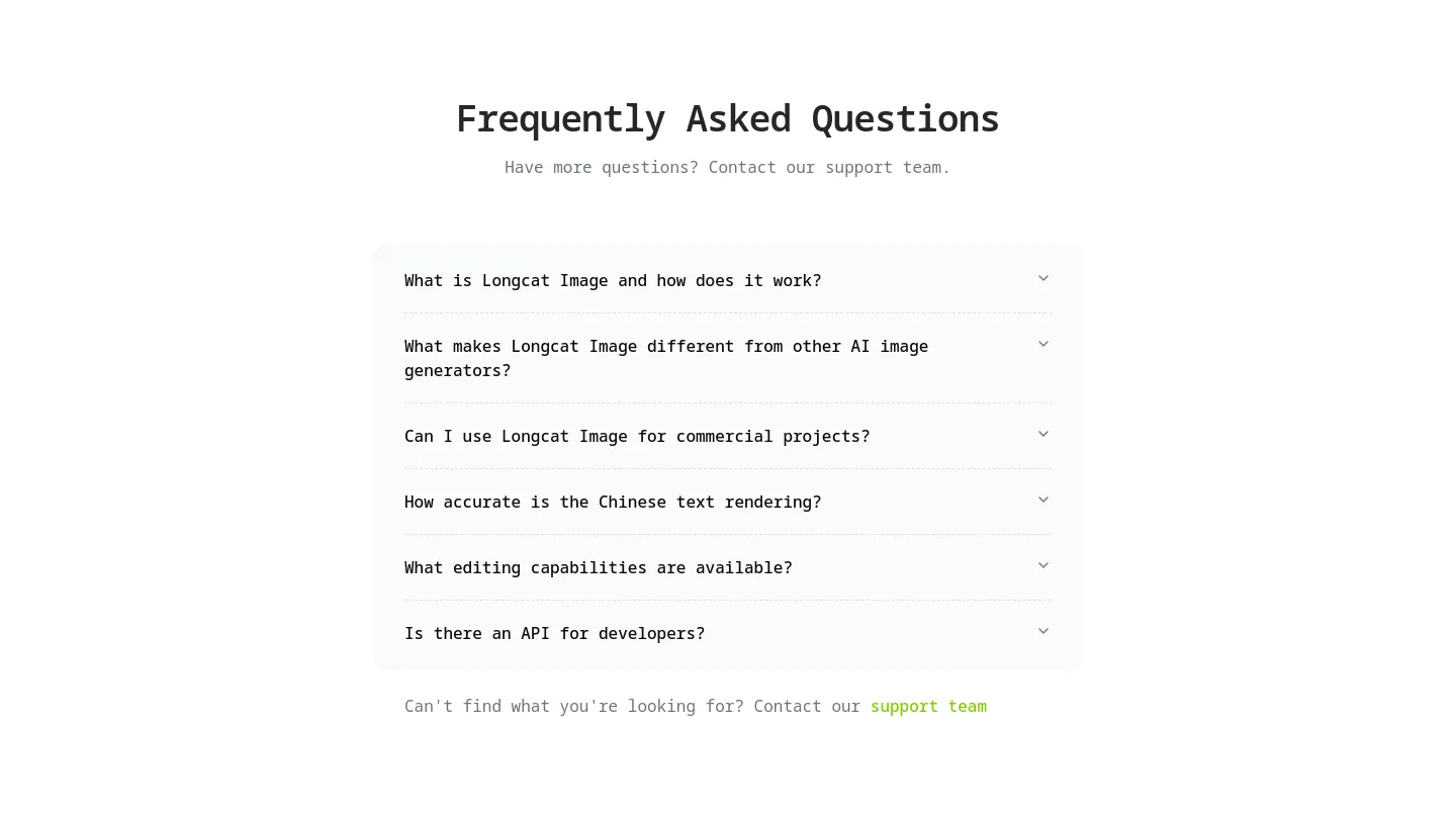 longcat-image.org FAQ section