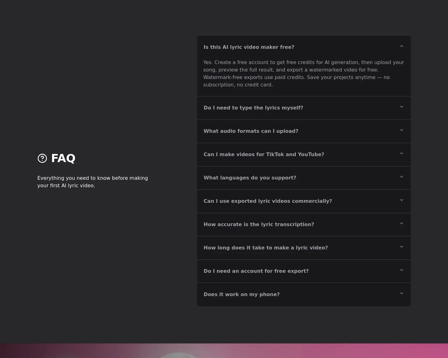 lyricvideomaker.app — FAQ