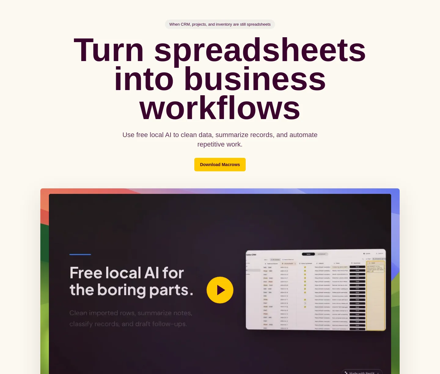 macrows.app — Hero