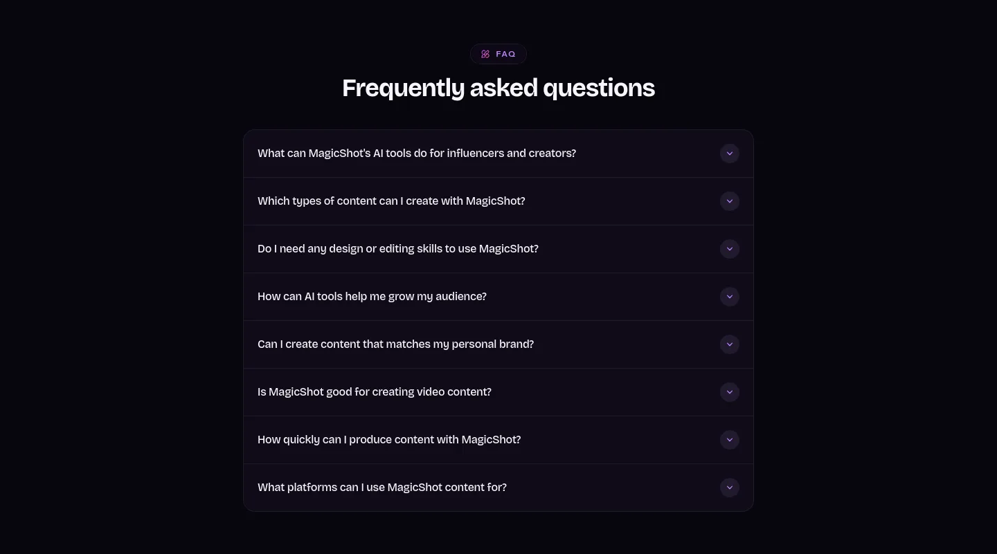 magicshot.ai FAQ section