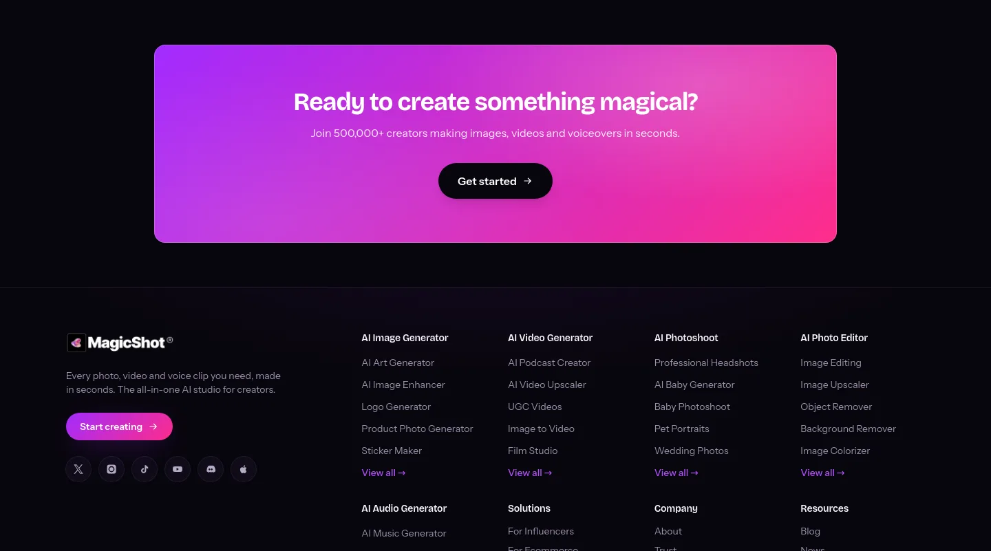 magicshot.ai CTA section
