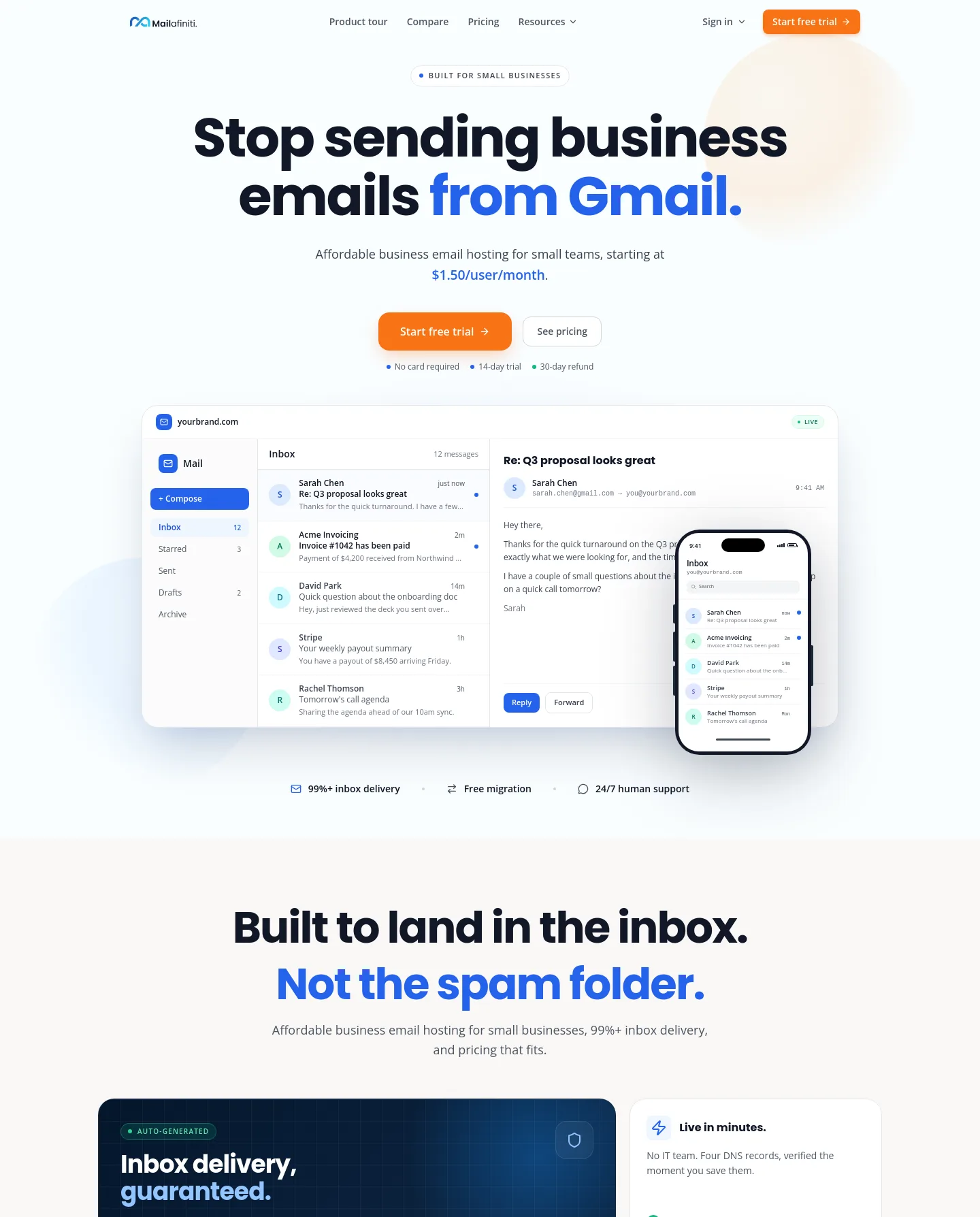 mailafiniti.com — The Pricing Page