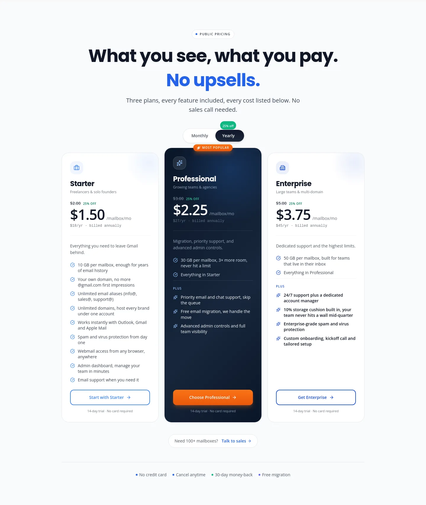 mailafiniti.com — Pricing