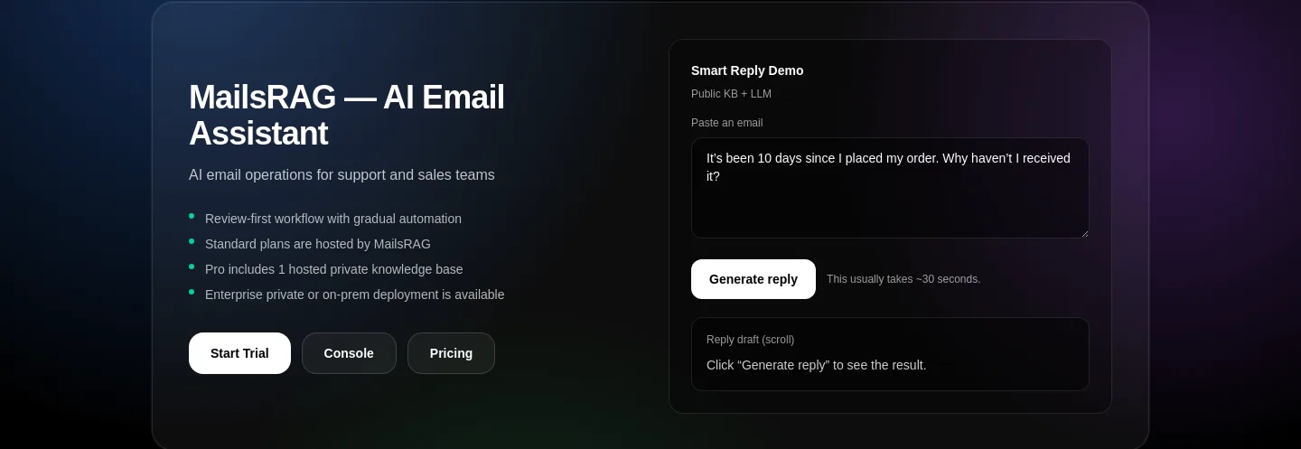 mailsrag.com — Hero