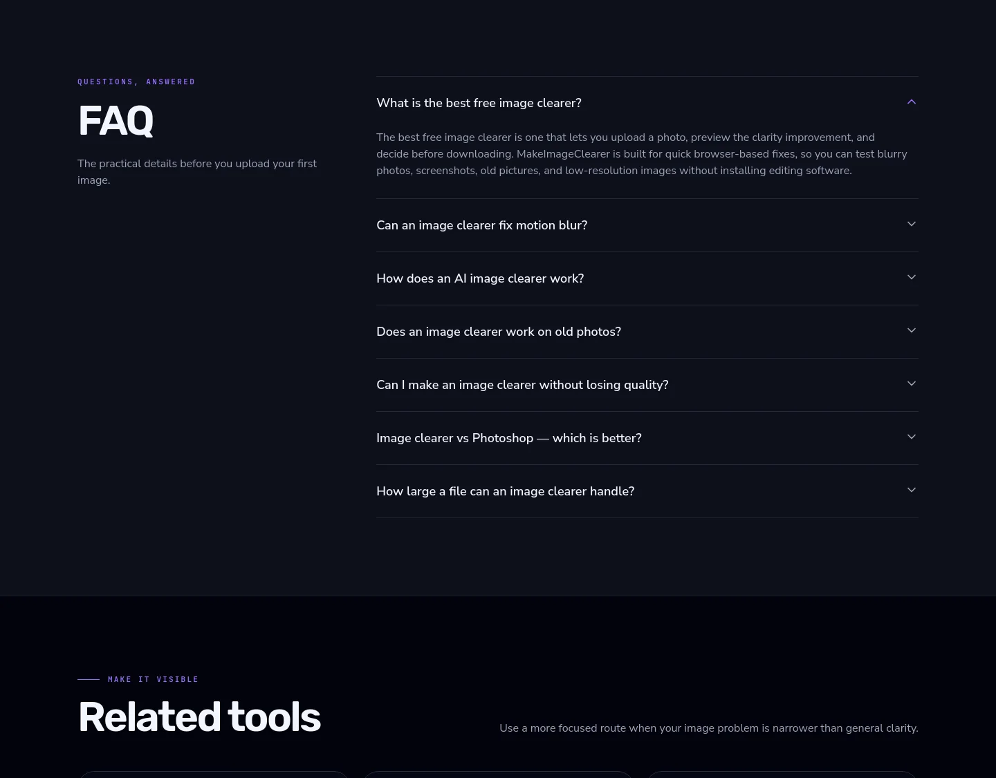 makeimageclearer.com — FAQ