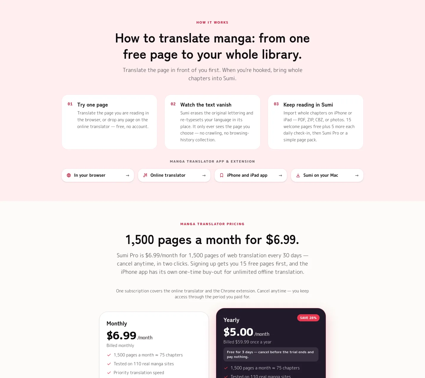 mangasumi.com — Features