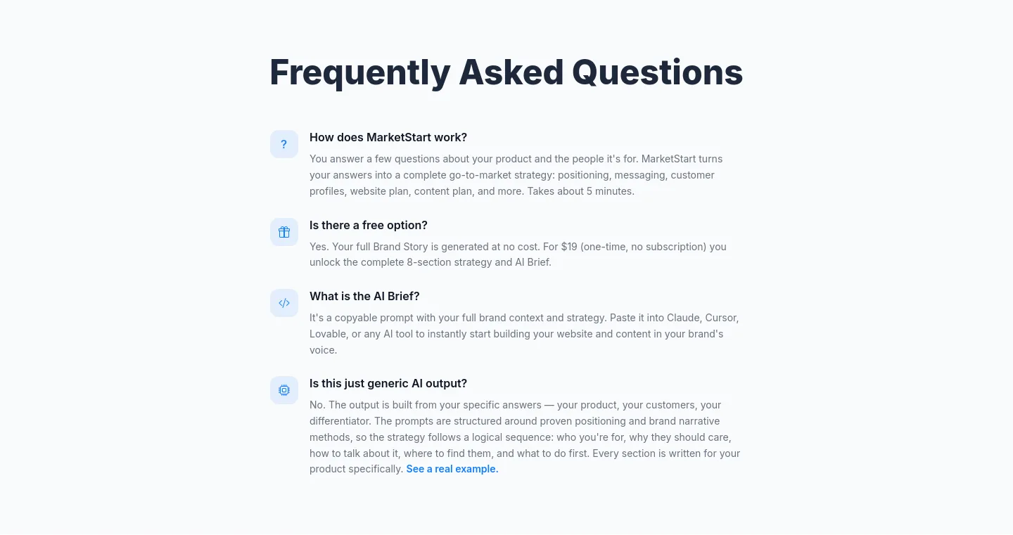 marketstart.co — FAQ