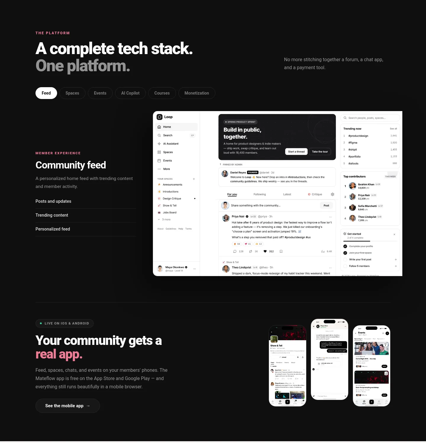 mateflow.com Features section
