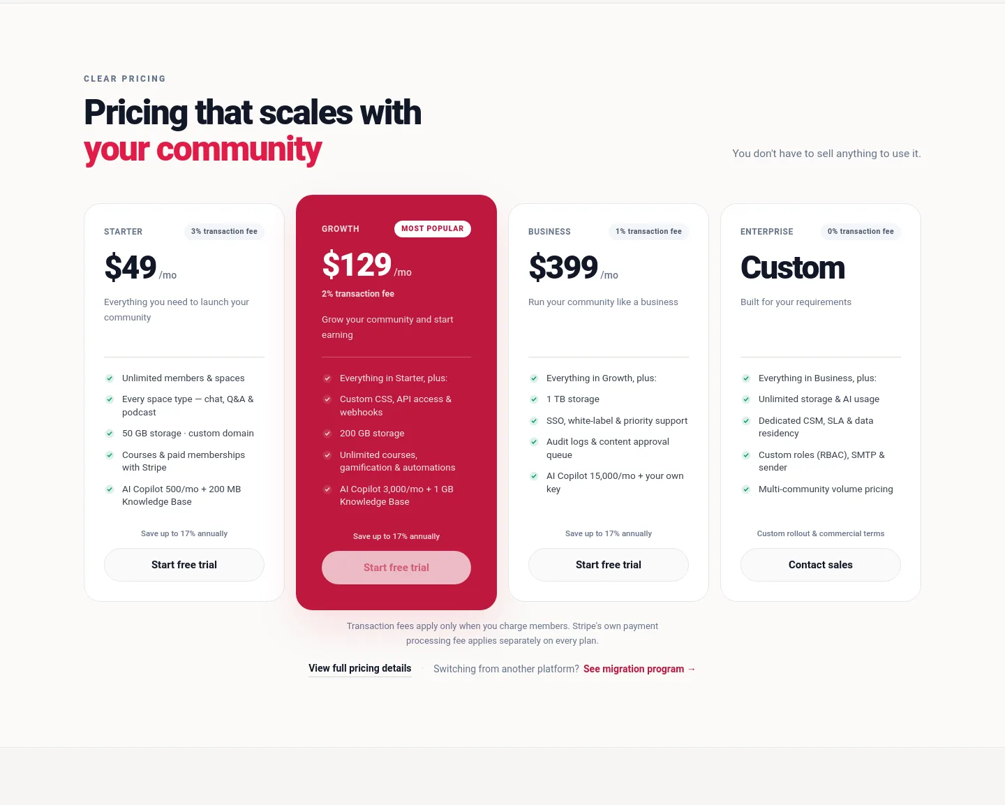 mateflow.com Pricing section