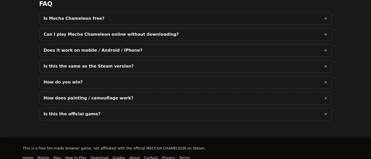mecchachameleonplay.com — FAQ