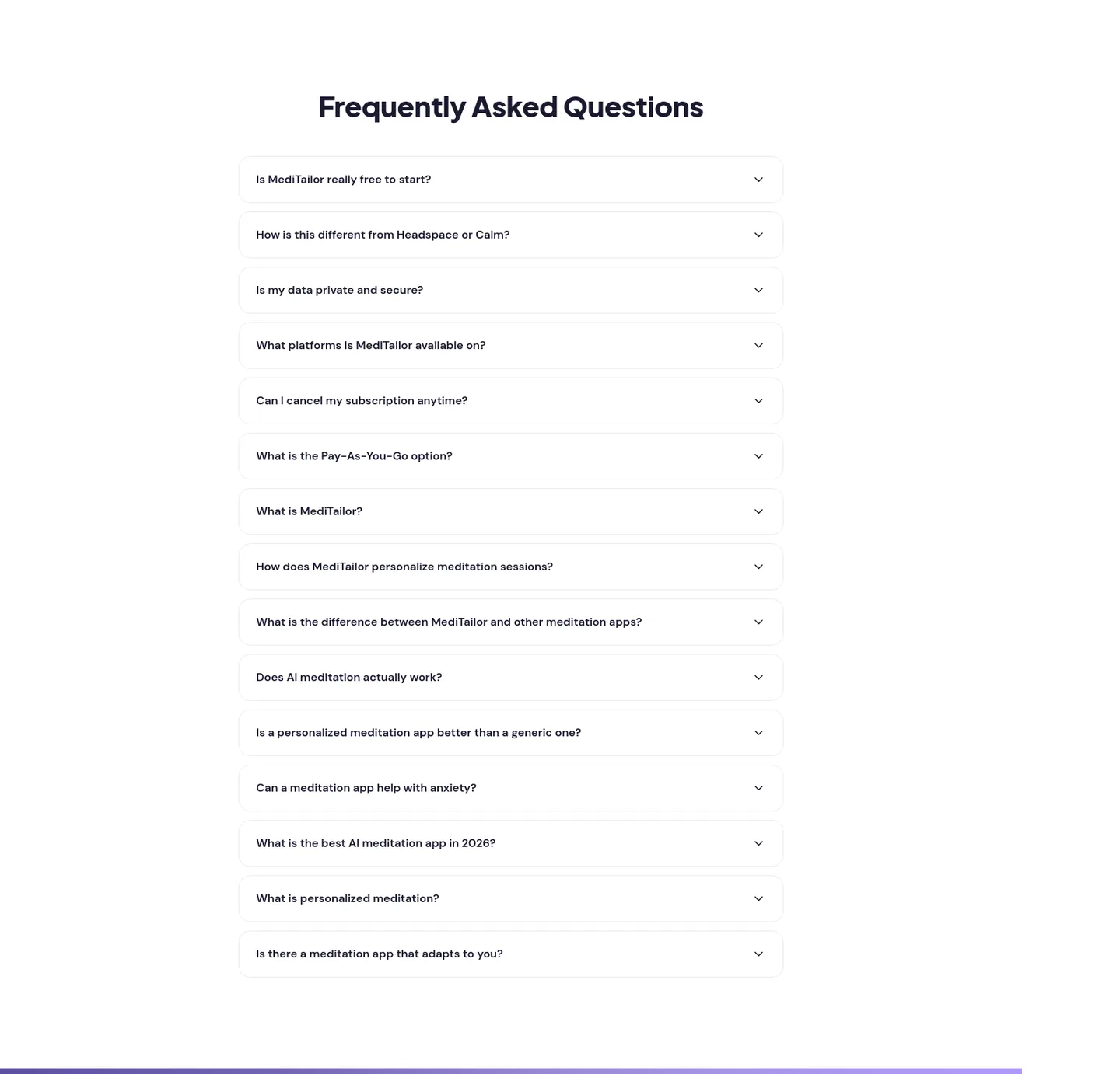 meditailor.app — FAQ