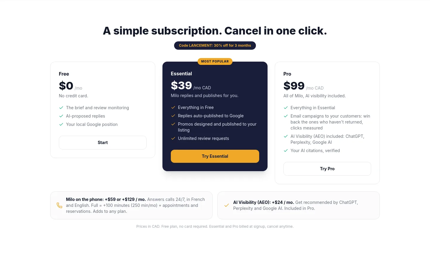 meerkly.ca — Pricing