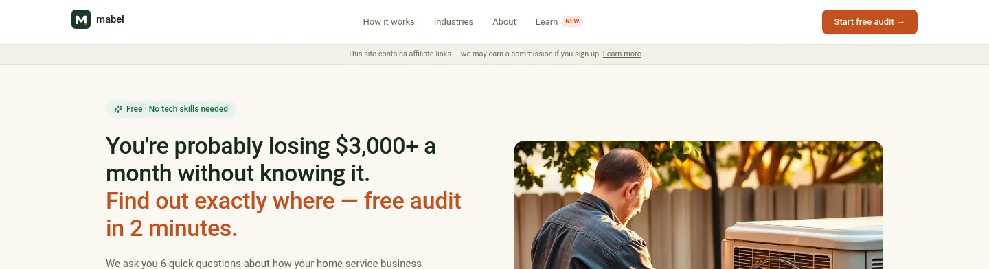 meetmabel.ai — Hero + Pricing