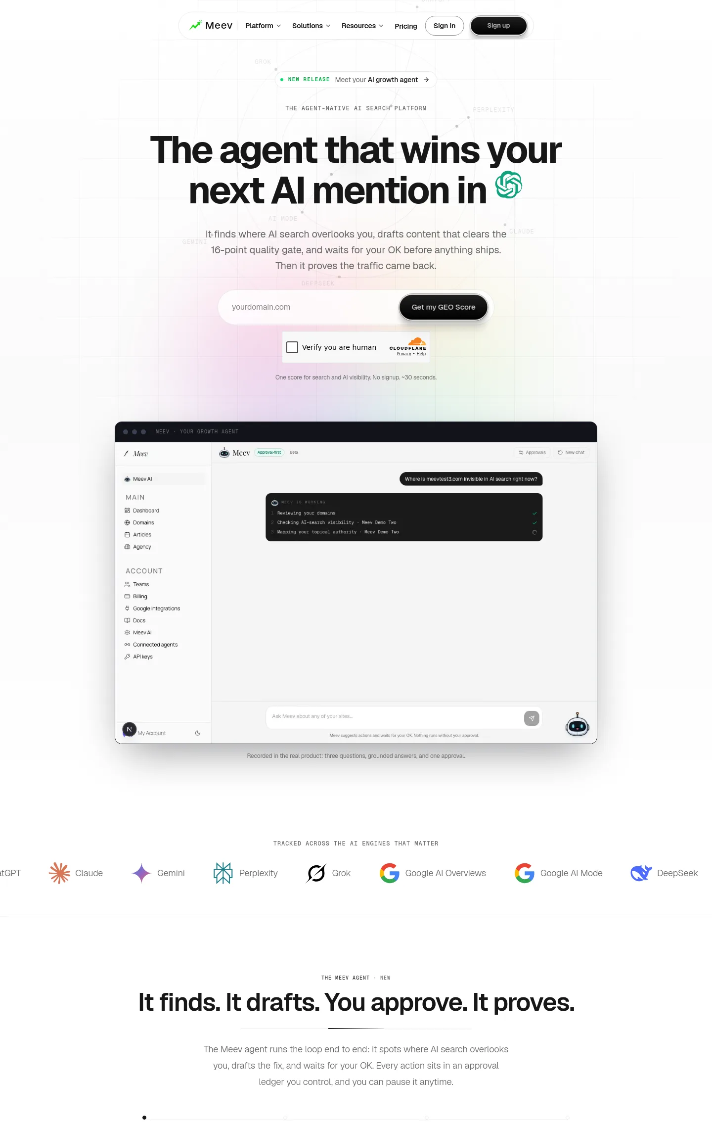 meev.ai — Hero