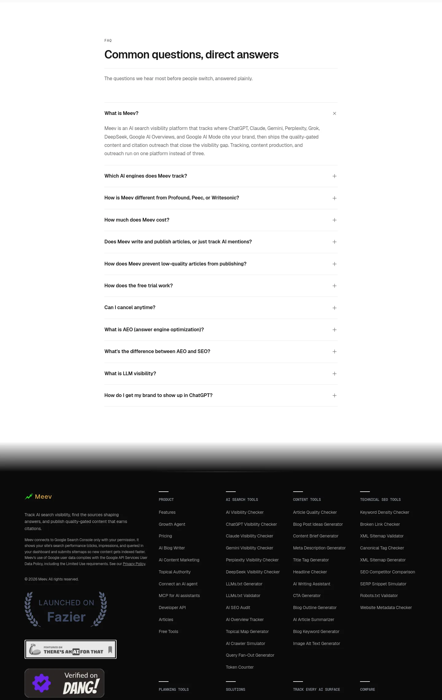 meev.ai — FAQ