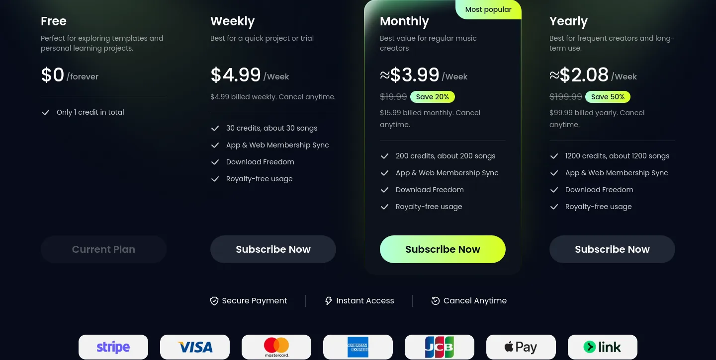 melodycraft.app — Pricing