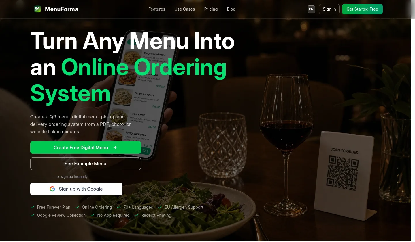 menuforma.com — Hero