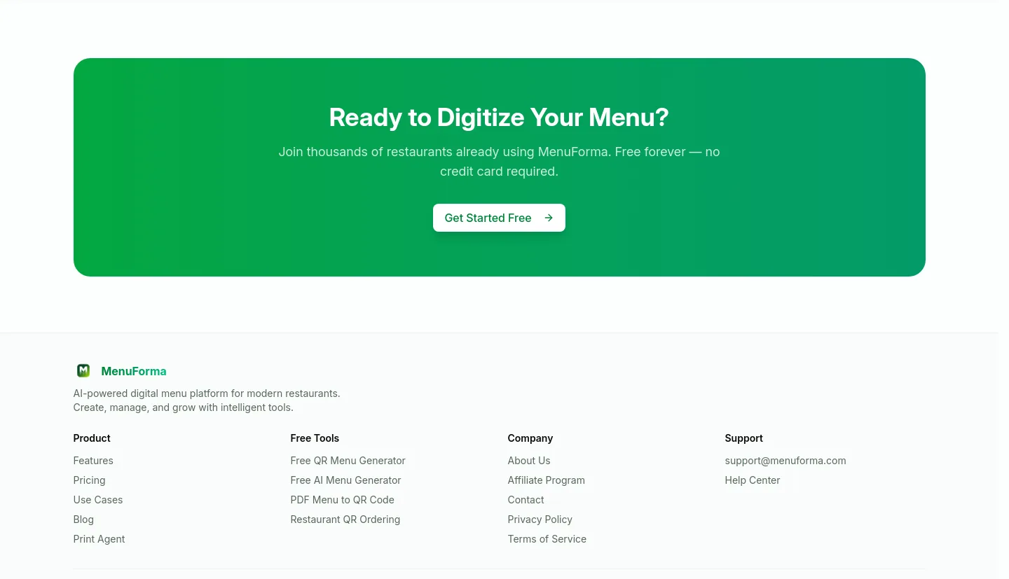 menuforma.com — CTA
