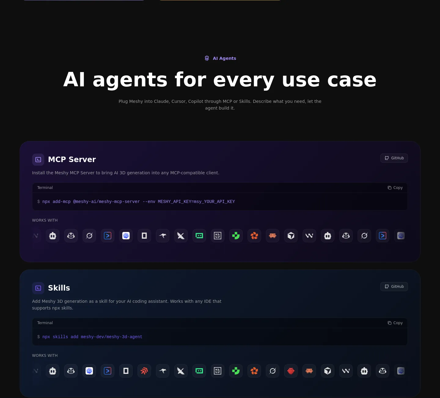 meshy.ai — Logo Wall
