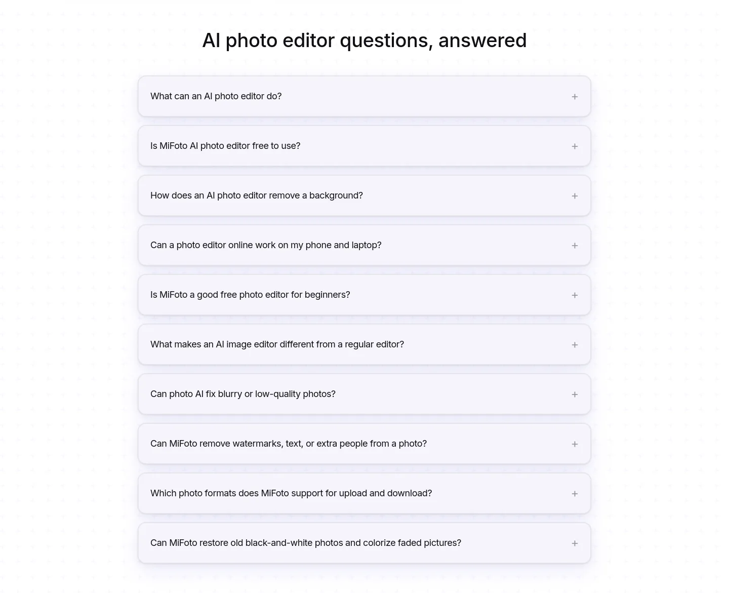 mifoto.ai — FAQ