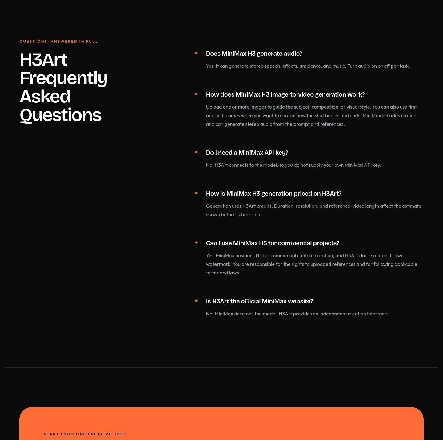 minimax-h3.art — a real FAQ section
