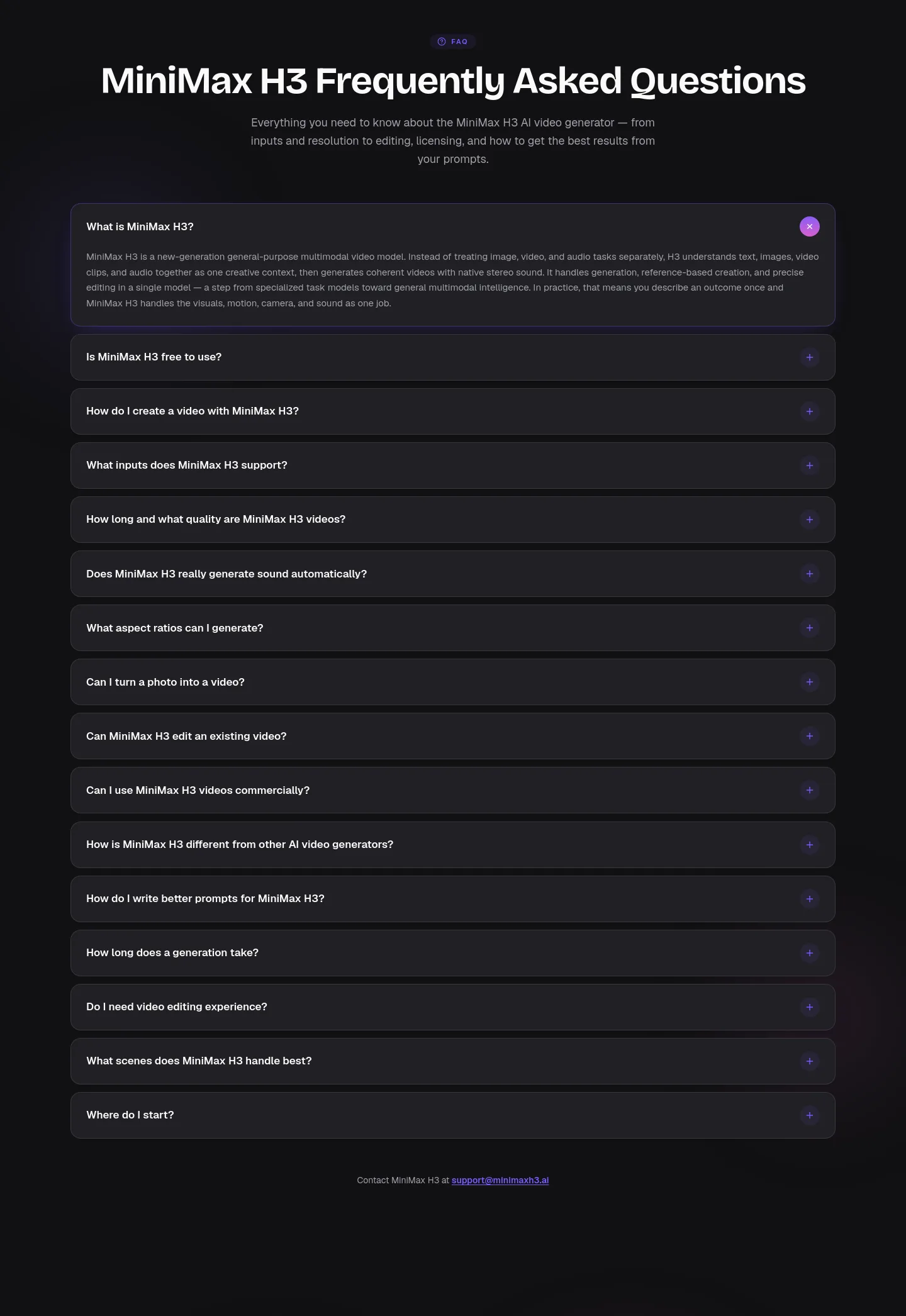 minimaxh3.ai — FAQ