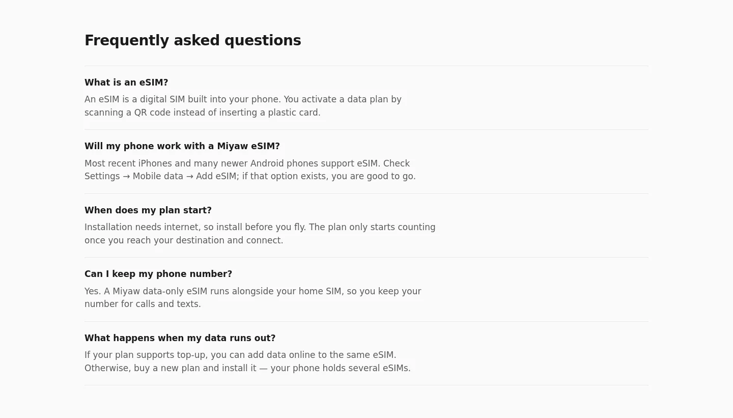 miyawesim.app — FAQ