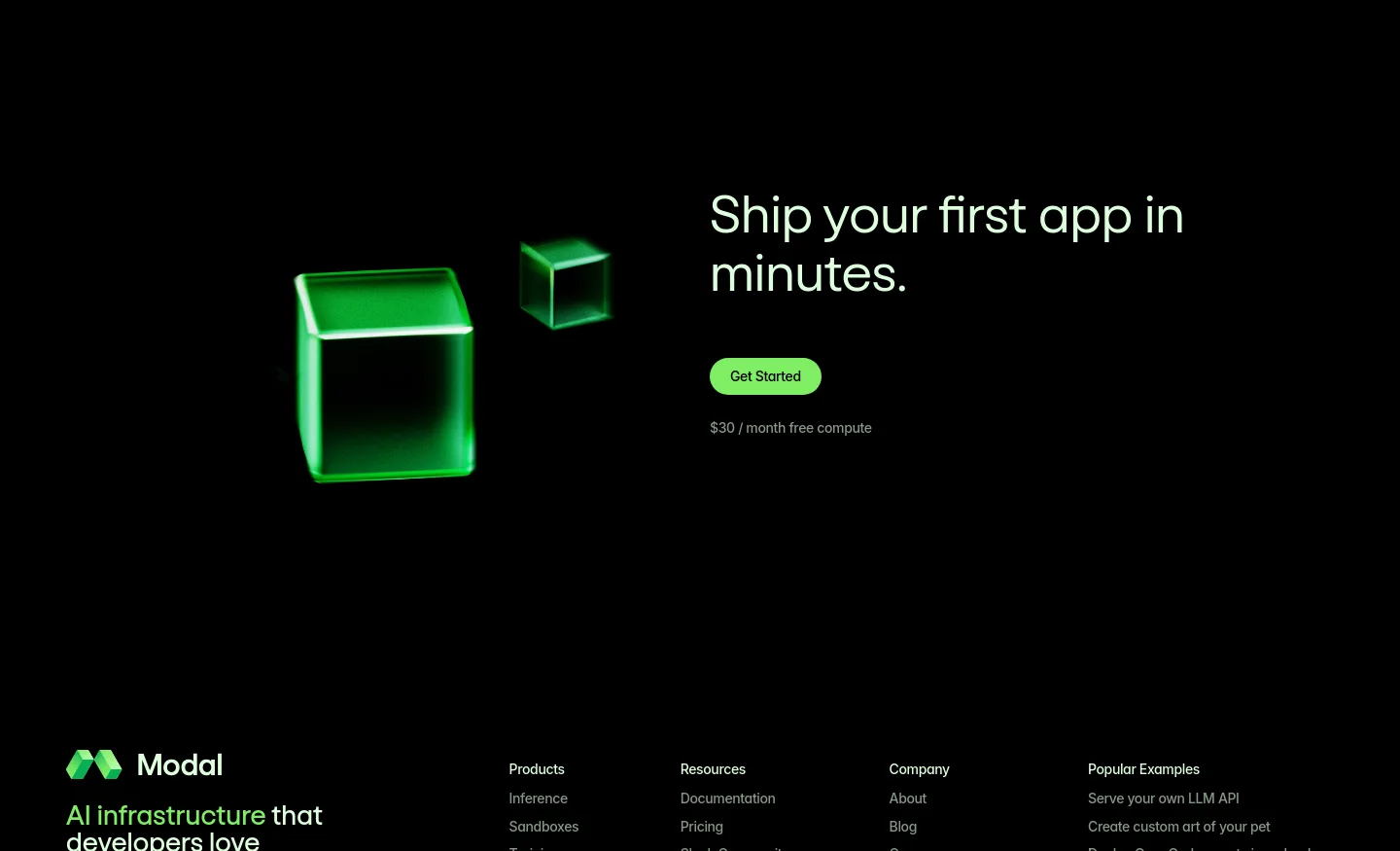 modal.com CTA section