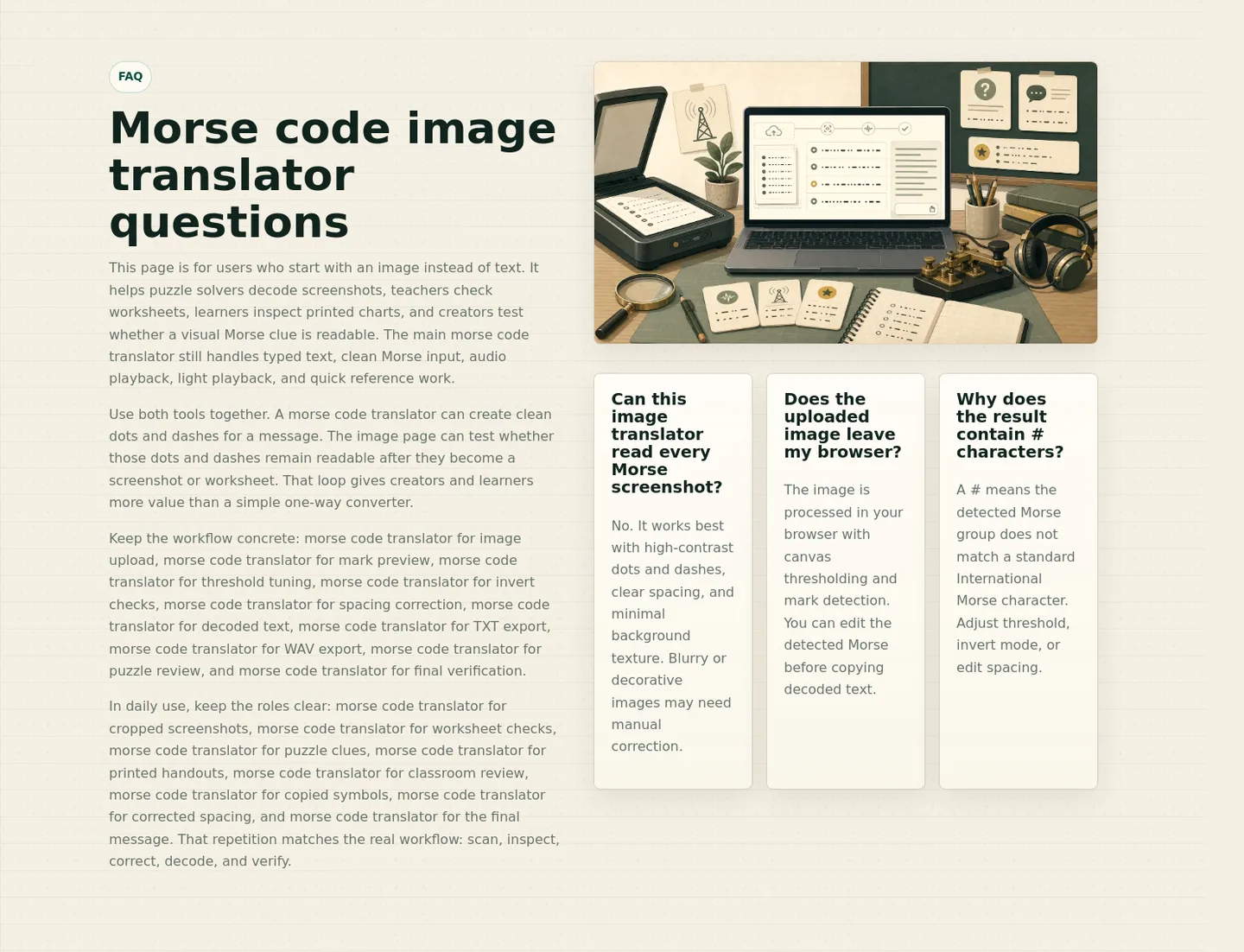 morsecodetranslator.run — FAQ