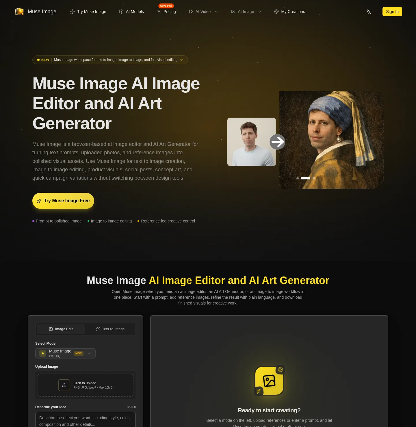 museimageai.pro — Hero