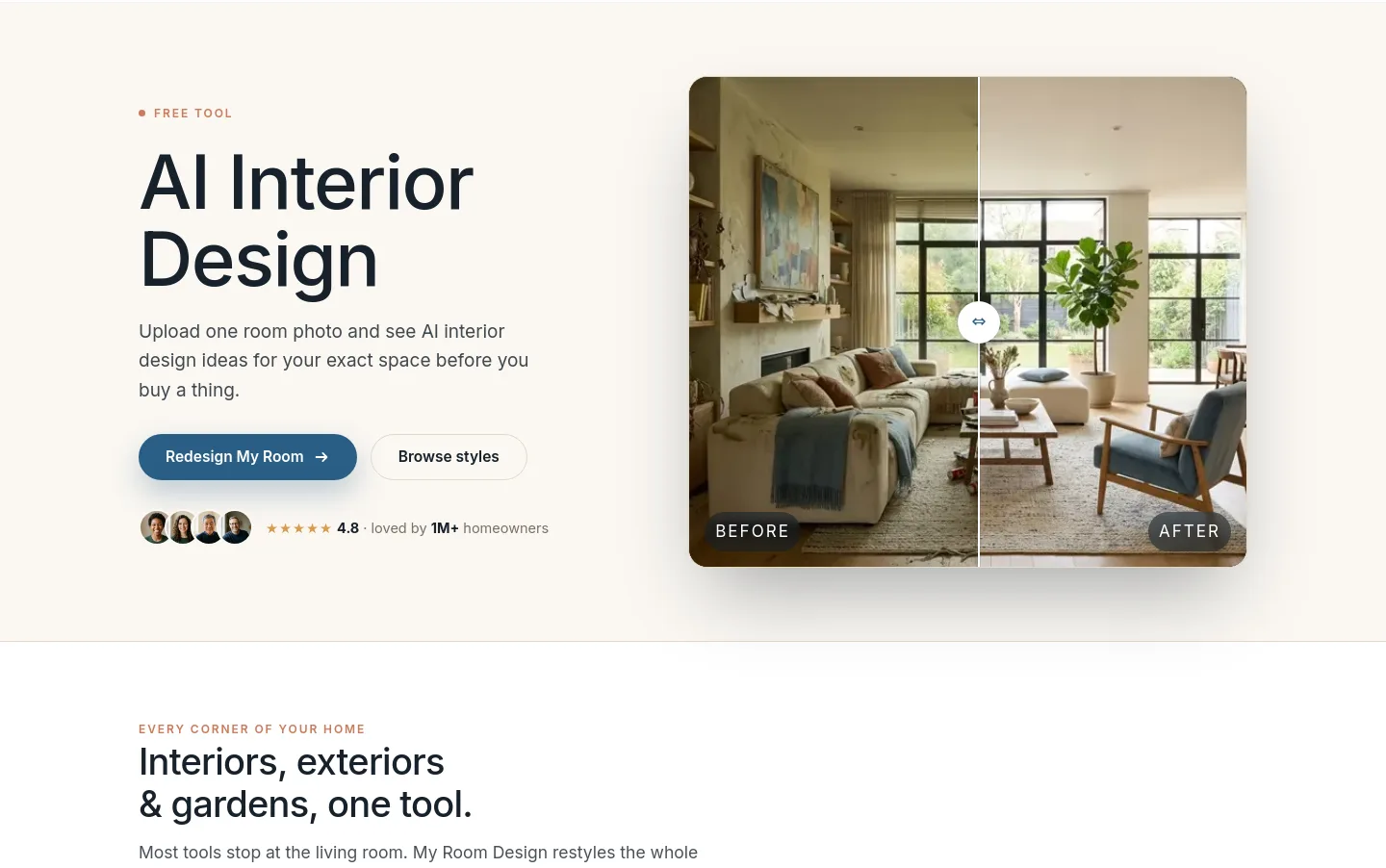 myroomdesign.ai — Hero