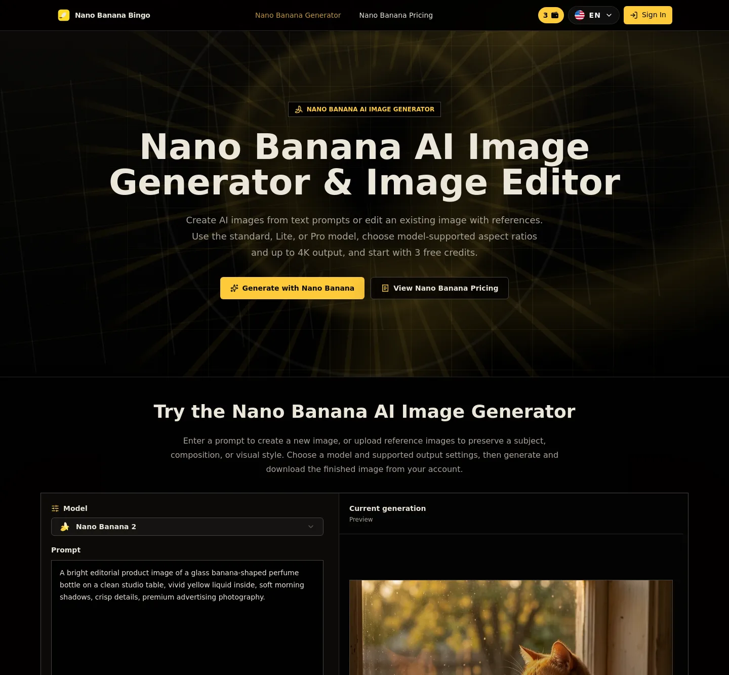 nanobanana.bingo — Hero