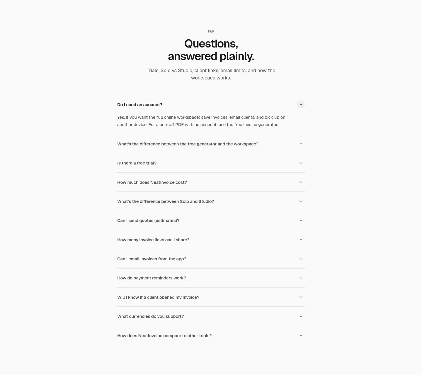 neatinvoice.app — FAQ