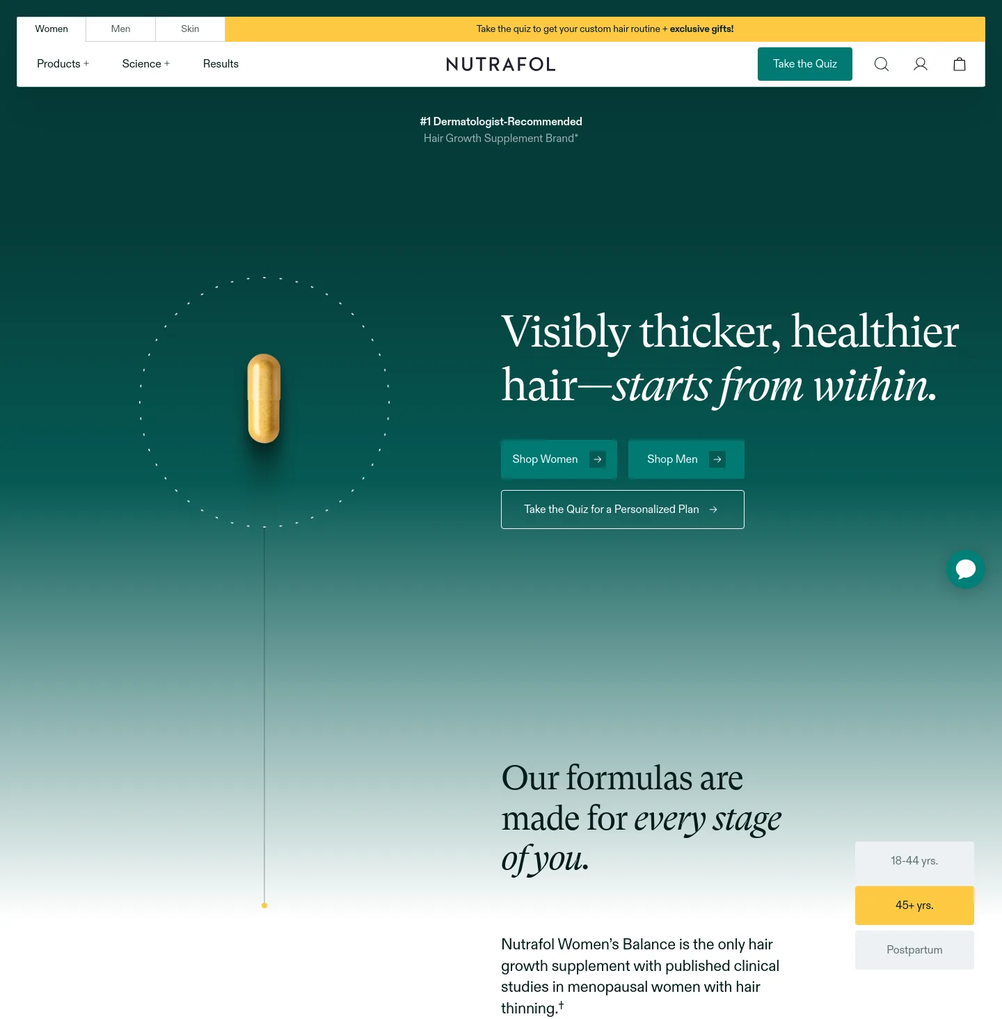 nutrafol.com — a measured funnel