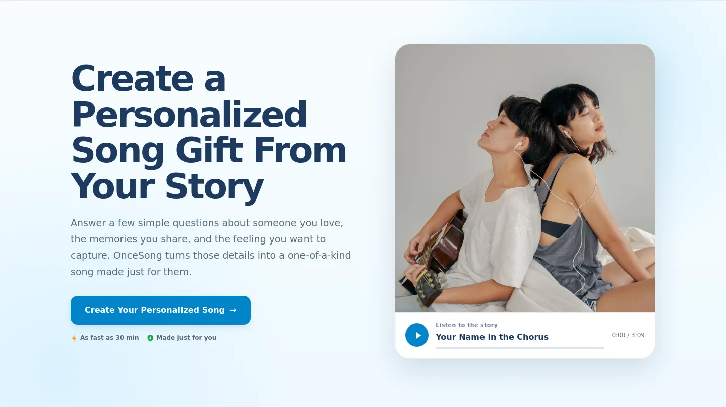 oncesong.com — Hero